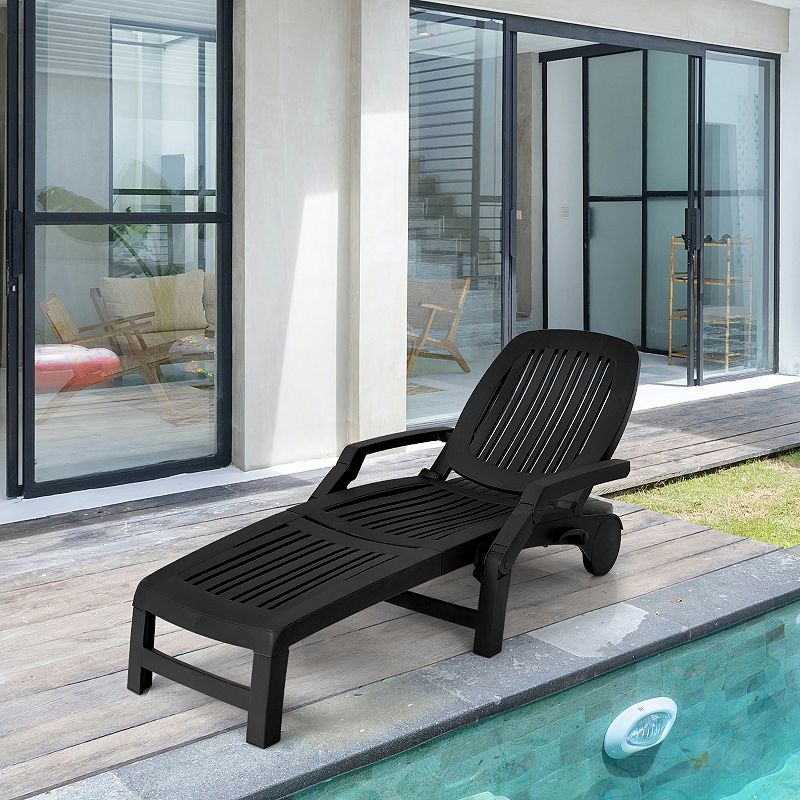 Adjustable Patio Sun Lounger with Weather Resistant Wheels