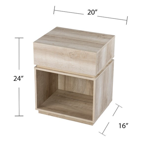 SEI Furniture Madelia Transitional Whitewash Wood Side Table