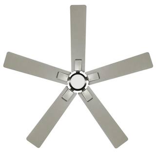 Hampton Bay Zandra 52 in. White Changing Integrated LED Brushed Nickel Smart Hubspace Ceiling Fan with Light Kit and Remote Included 92380