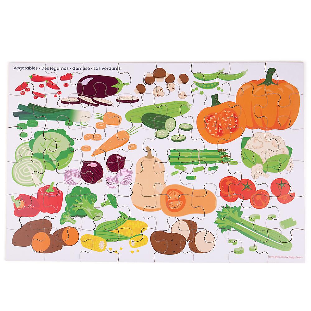 Bigjigs Toys Vegetables Floor Puzzle | Wooden Toys | 48pc Wooden Puzzle