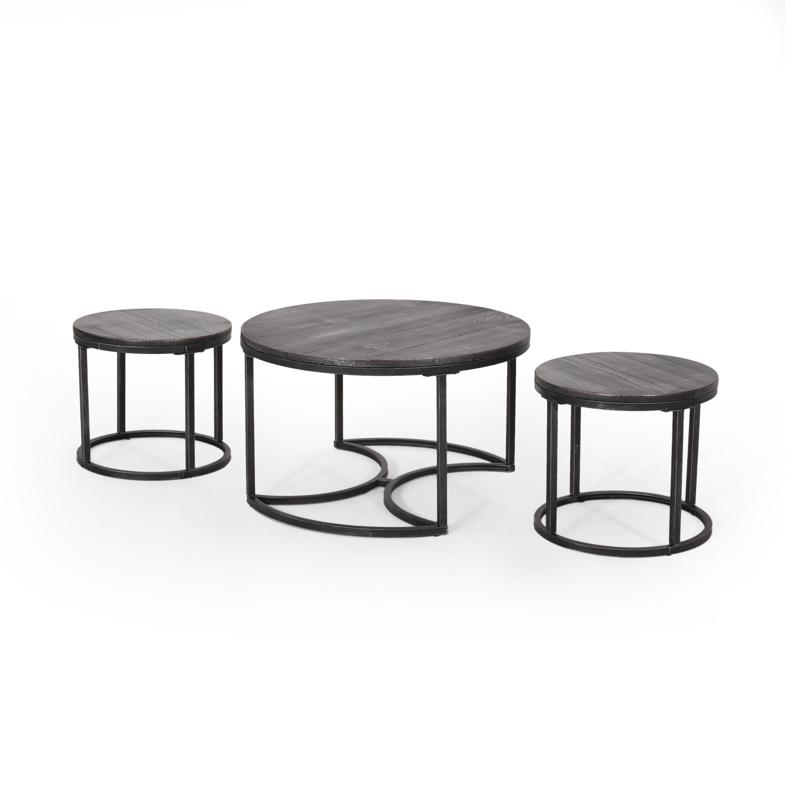 Pia Modern Industrial Coffee Table Set