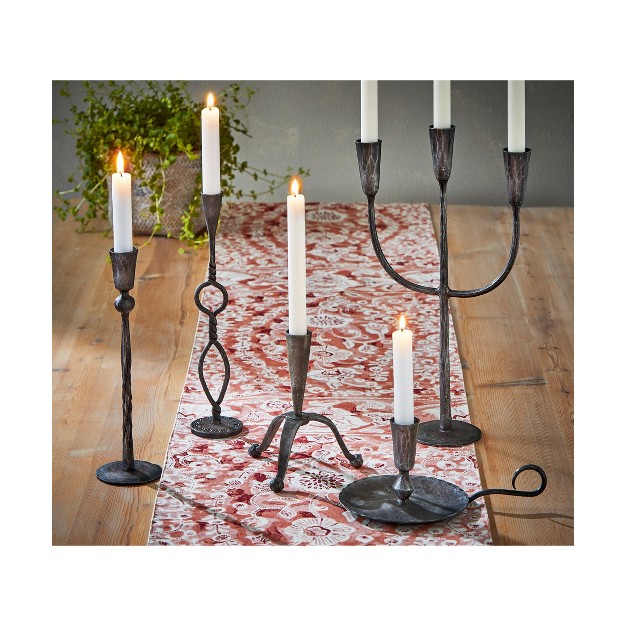 Tagltd Cody Black Metal Trident 3 Taper Holder Candlestick Holder 8 75l X 3 25w X 16 0h Inches