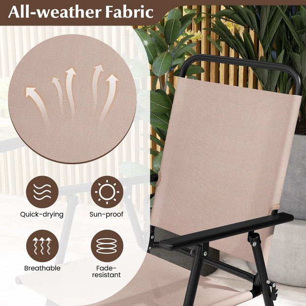 Costway 3pcs Patio Bistro Set Folding Chairs Round Bar Table With 1 6 x27 x27 Umbrella Hole Yard