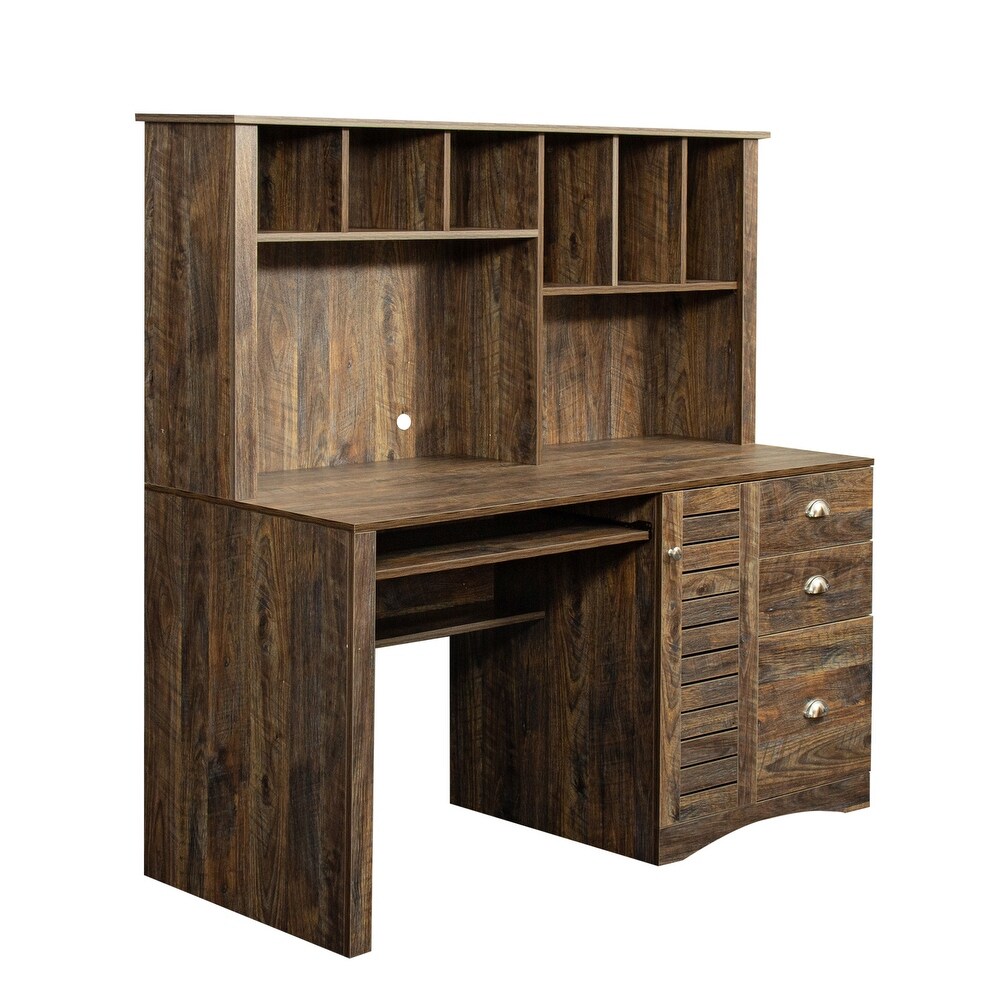 Home Office Wood Computer Desk with Hutch