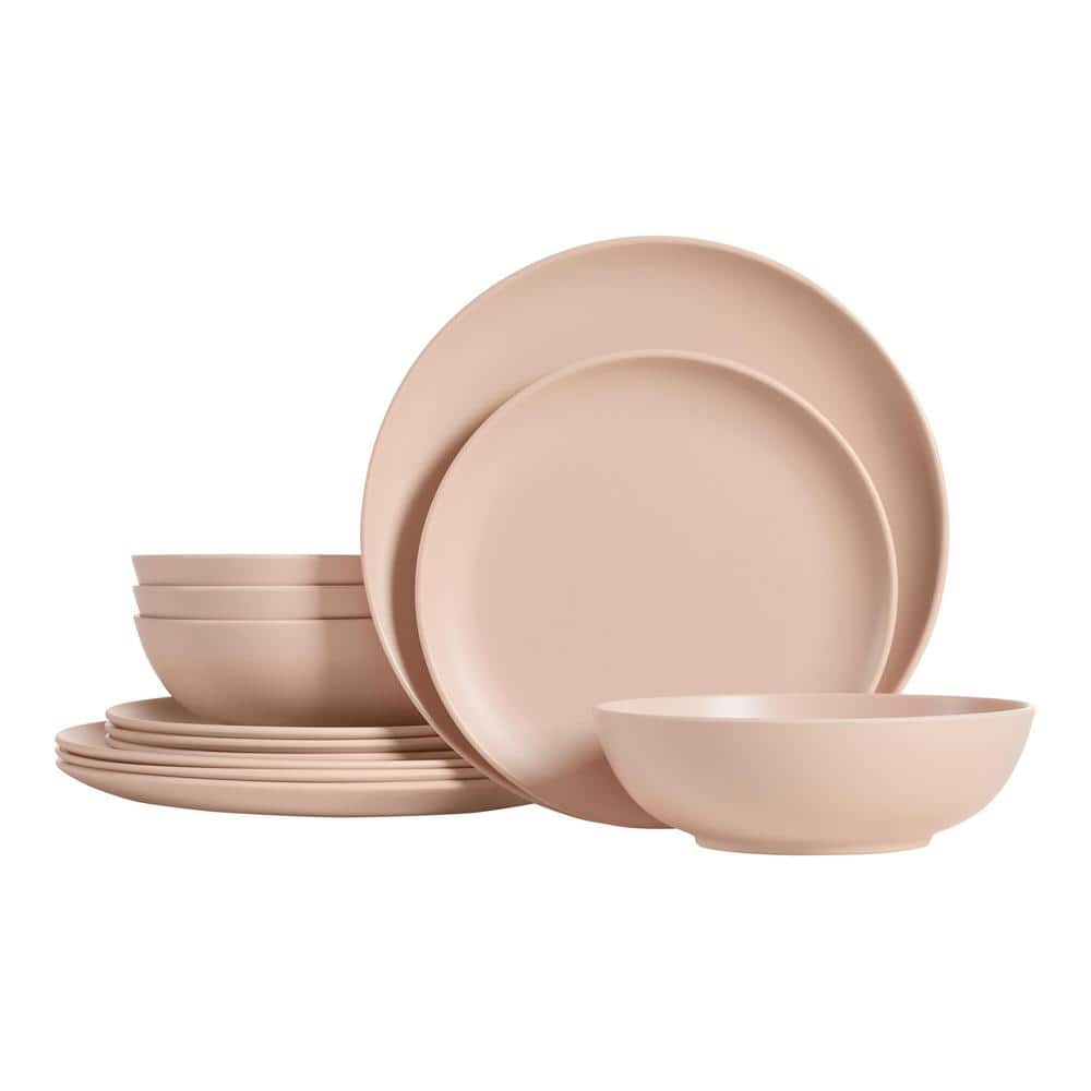 StyleWell Taryn Melamine Dinnerware Set in Matte Aged Clay (Service for 4) AA54SETACL