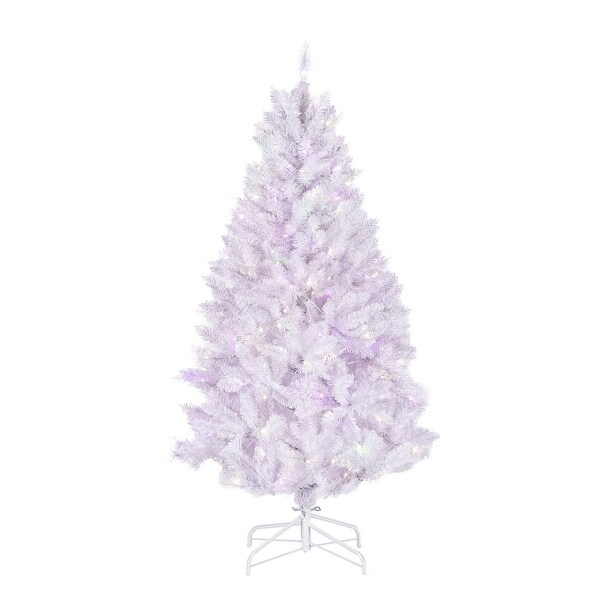 Stunning 5 Foot LED Color Changing White Parkview Pine Christmas Tree