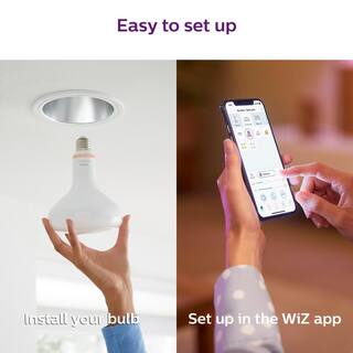 Philips 65-Watt Equivalent BR40 Smart Wi-Fi LED Color Changing Light Bulb Powered by WiZ with Bluetooth (1-Pack) 567131