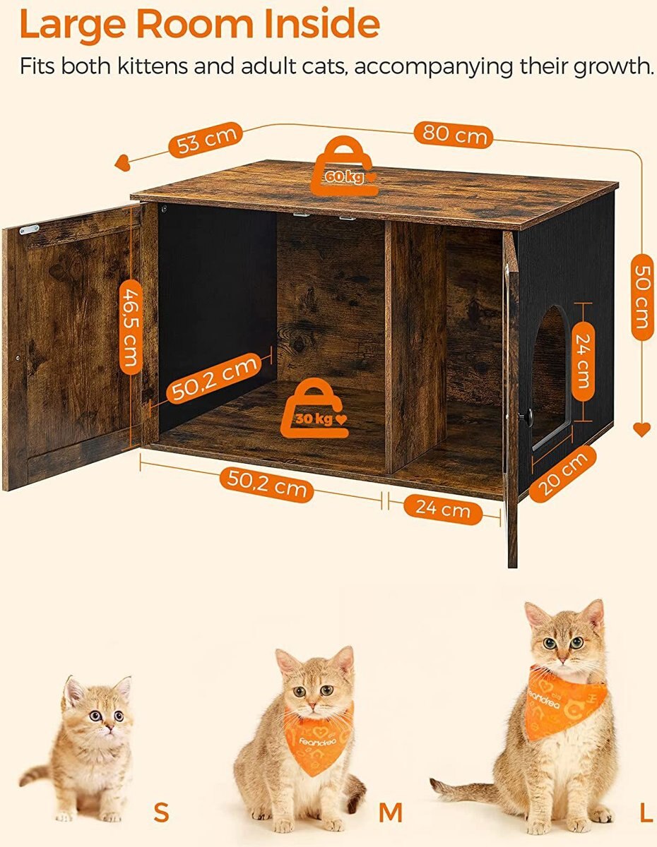 FEANDREA Hidden Cat Litter Box Enclosure