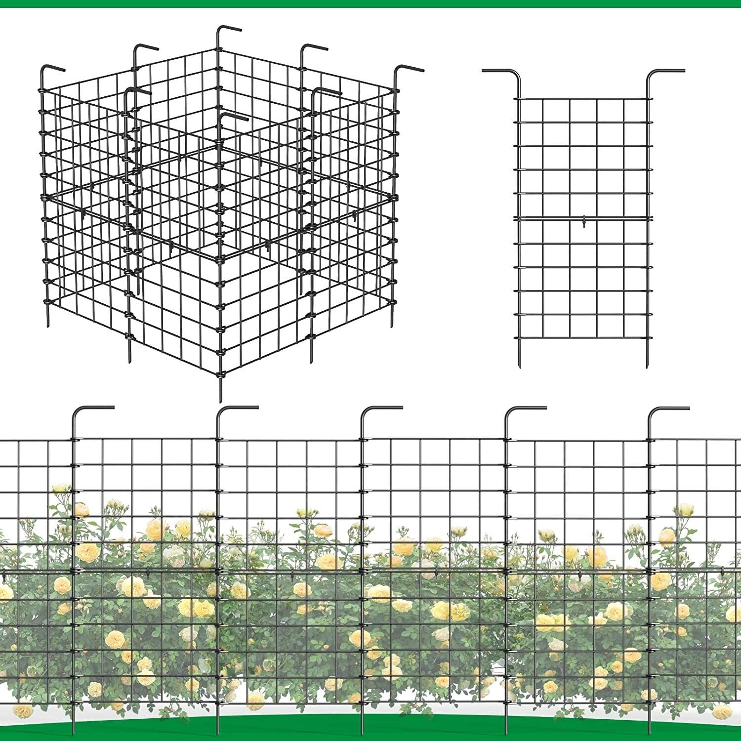 32 Pack Garden Fence Panels 24in x 22ft Wire Border Yard Animal Barrier Edging