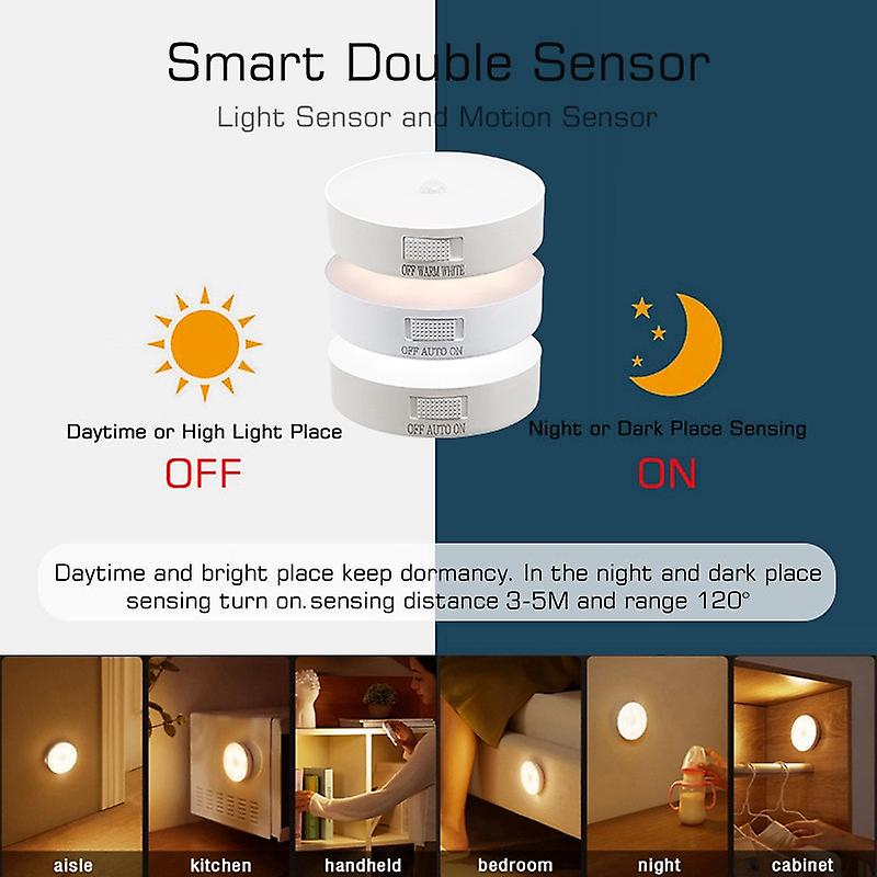 Motion Sensor Led Light Usb Nightlights Chargeable Lamp For Kitchen Bedroom Stairs Hallway Cabinet Closet Wardrobe Night Lights