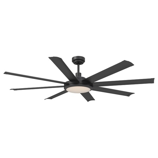 60-in Industrial 8-Blades Matte Black Reversible Ceiling Fan with Light and Remote Control - 60 Inches Shopping - The Best Deals on Ceiling Fans | 37897679