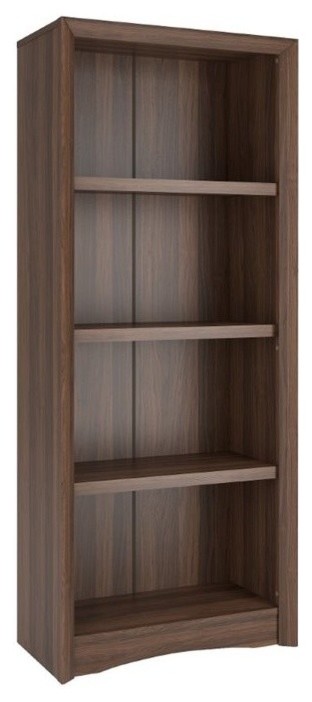 Atlin Designs 59 quotTall 4 Shelf Bookcase in Black Faux Woodgrain   Transitional   Bookcases   by Homesquare  Houzz