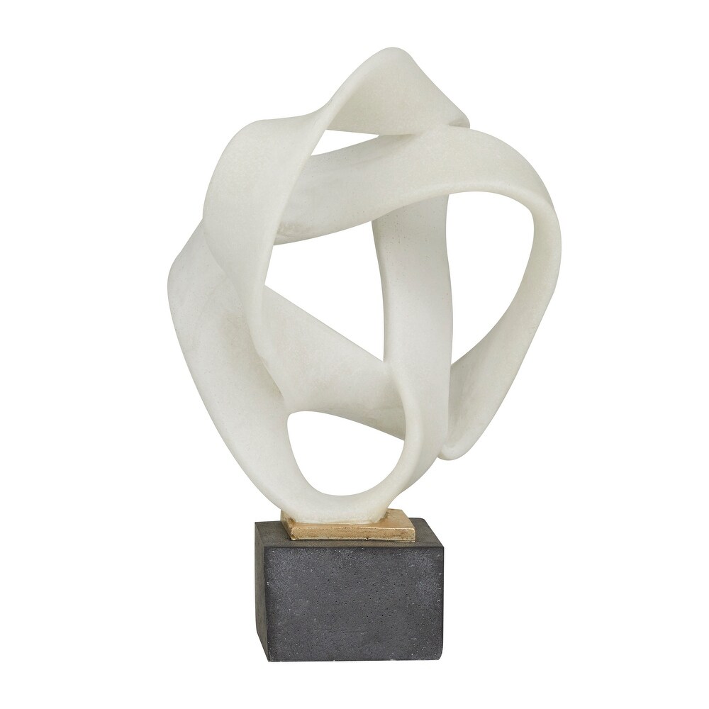 White Polystone Contemporary Abstract Sculpture