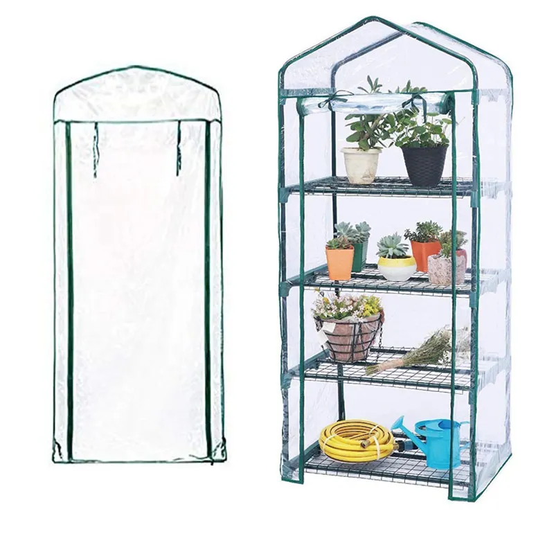 Garden Supplies Greenhouse Replacement Cover Transparent PVC Outdoor Indoor Plants Cover With Roll Up Zipper Door