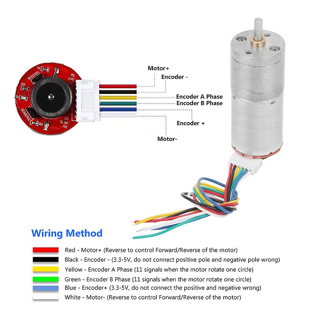 Dc 24v Encoder Gear Motor Speed Reduction Motor For Robot Rc Car Diy Engine Toy (130rpm)