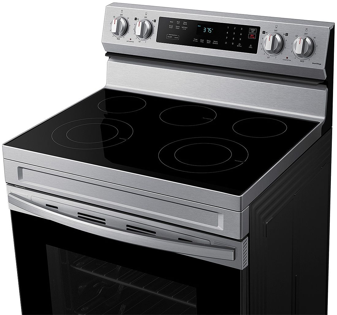  6.3 Cu. Ft. Stainless Steel Smart Freestanding Electric Range With Rapid Boil and Self Clean