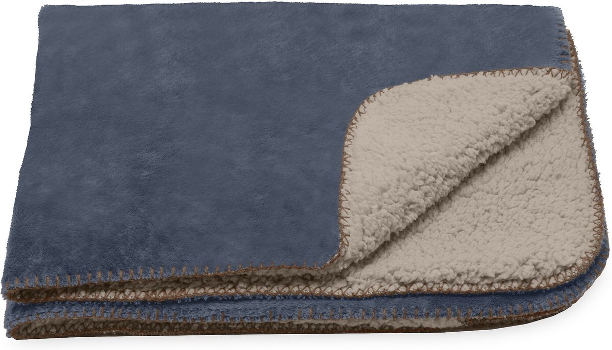 FurHaven Snuggly Warm Faux Lambswool and Terry Dog and Cat Throw Blanket