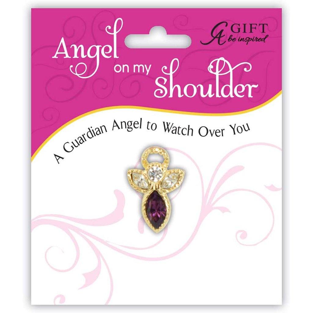 Cathedral Art  Birthstone Pin-February Amethyst