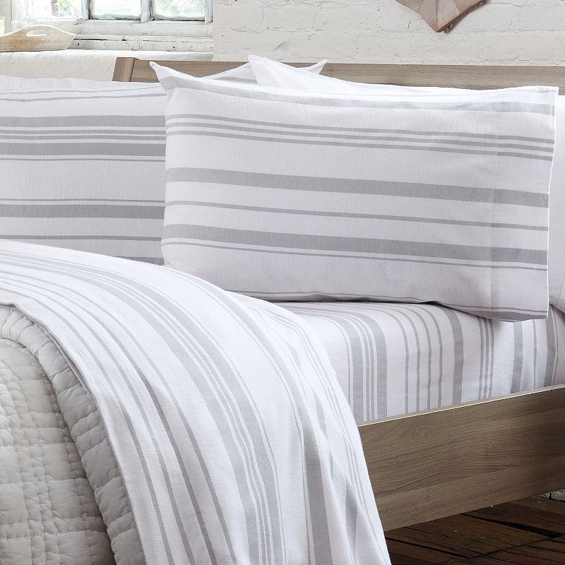 Madelinen Turkish Cotton Stripe Flannel Luxurious Sheet Set