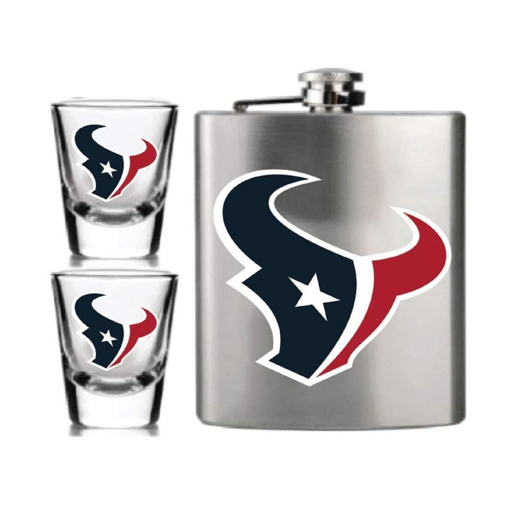NFL 3pc Flask   Shot Glass Set   Houston Texans