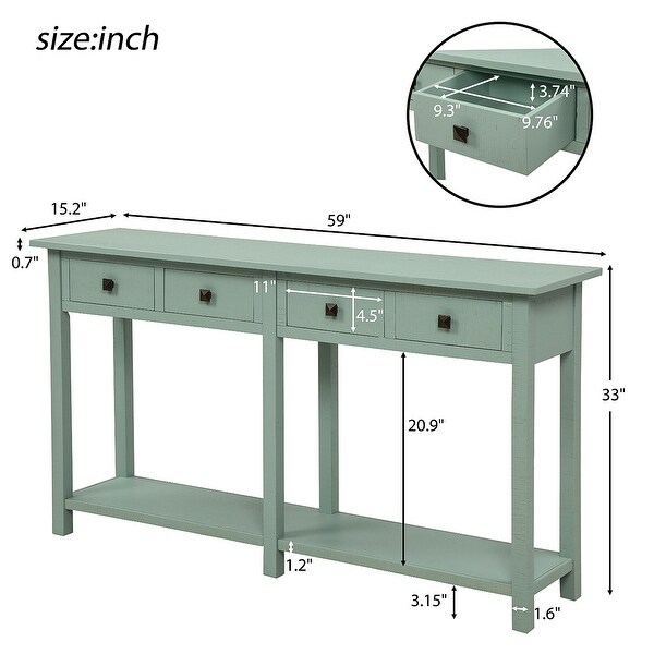 Entryway Table Console Table with Drawer and Bottom Shelf