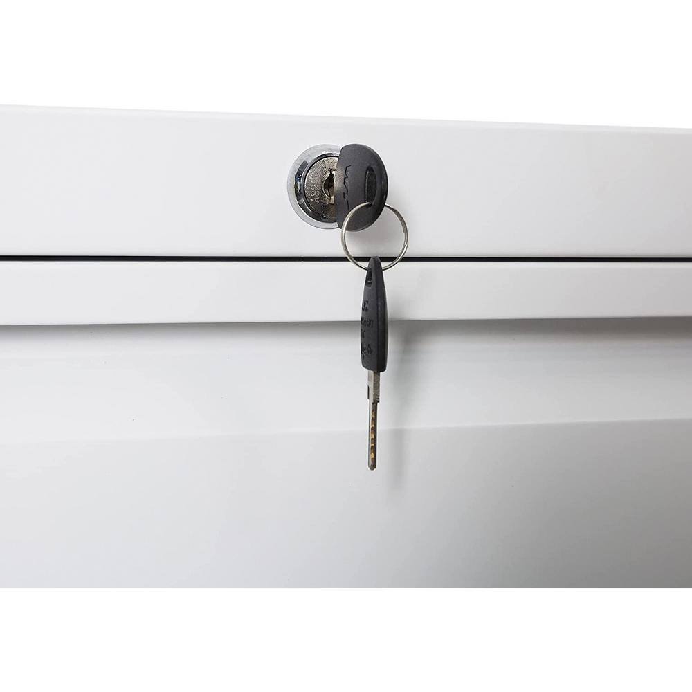 Aobabo White 4-Drawer Lateral File Cabinet with Lock for LetterLegal Size Paper PX-4CKX002-1