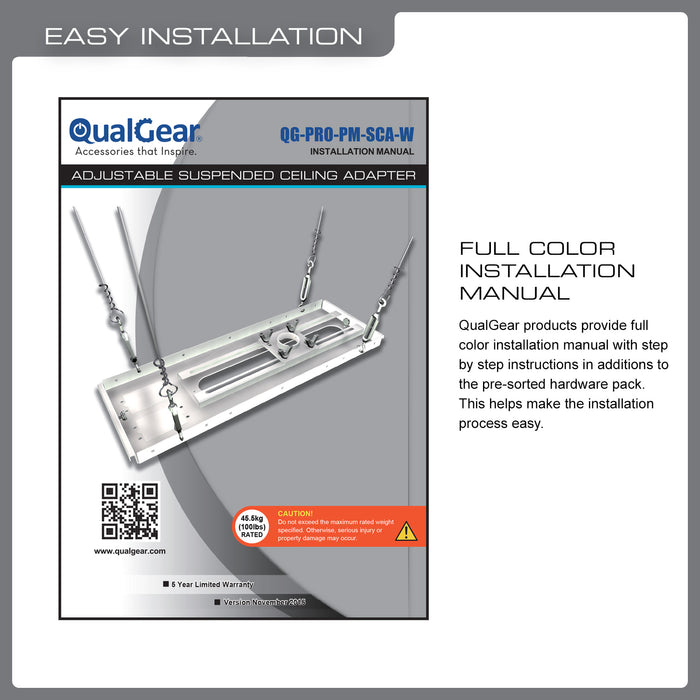 QualGear QGPROPMSCAW ProAV Suspended Ceiling Adapter for 15