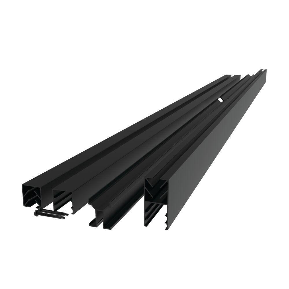 Barrette Outdoor Living Mixed Materials Matte Black 3-Piece Channel Kit DSP Vinyl 73050071