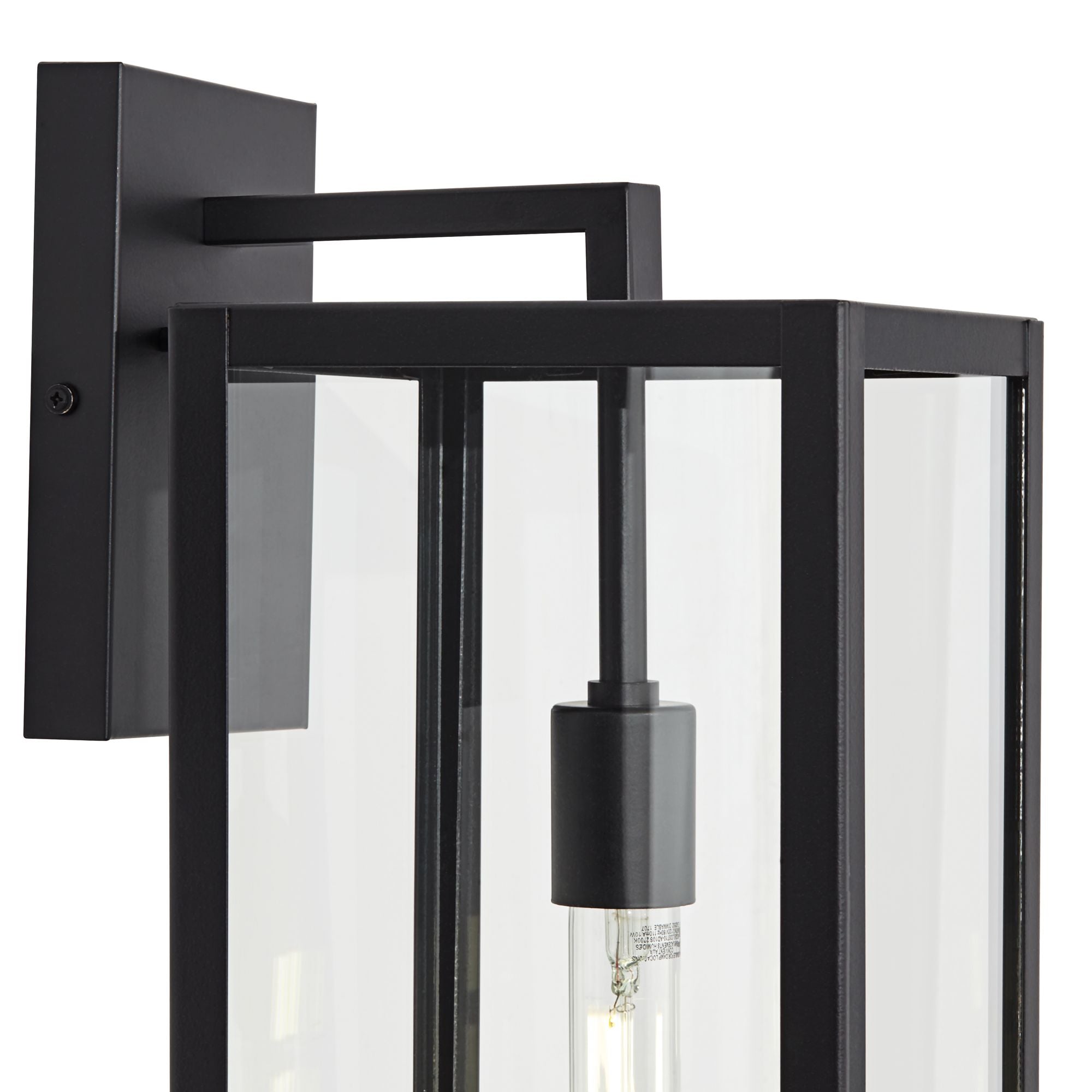 John Timberland Modern Industrial Outdoor Wall Light Fixture Mystic Black 20" Clear Glass Damp Rated Exterior House Porch Patio