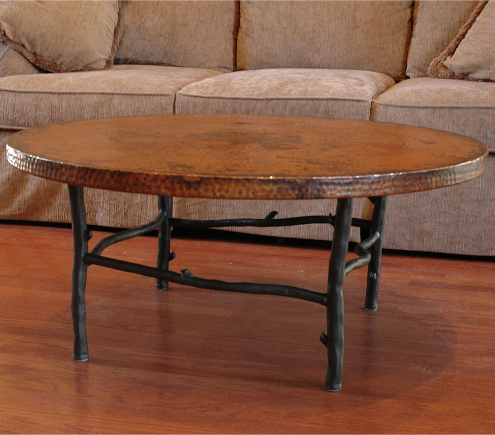 South Fork Coffee Table With 42 quotRound Top   Rustic   Coffee Tables   by Timeless Wrought Iron  Houzz