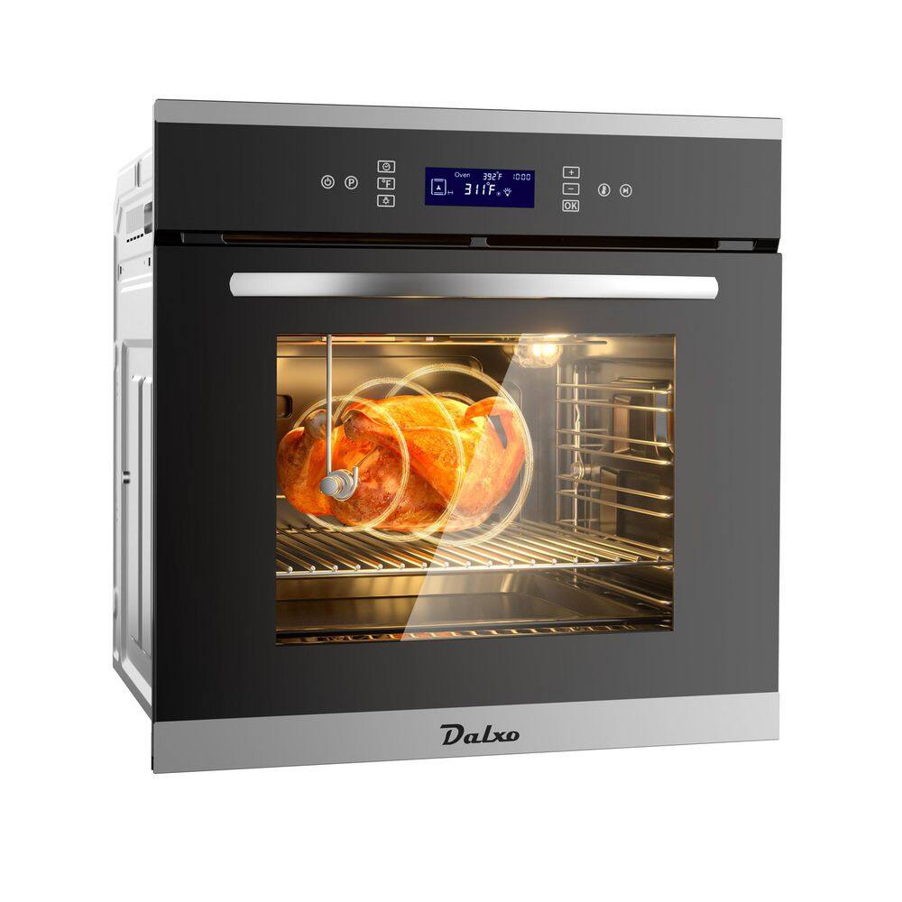 Dalxo 24 in. Single Electric Wall Oven With Convection and Touch Panel in Black HDVENTOUCH