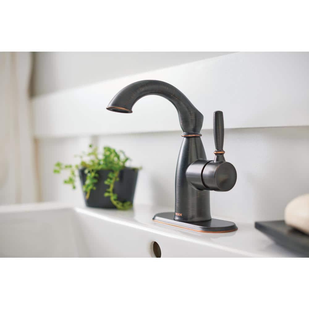 MOEN Sarona Single Hole SingleHandle Bathroom Faucet in Mediterranean Bronze