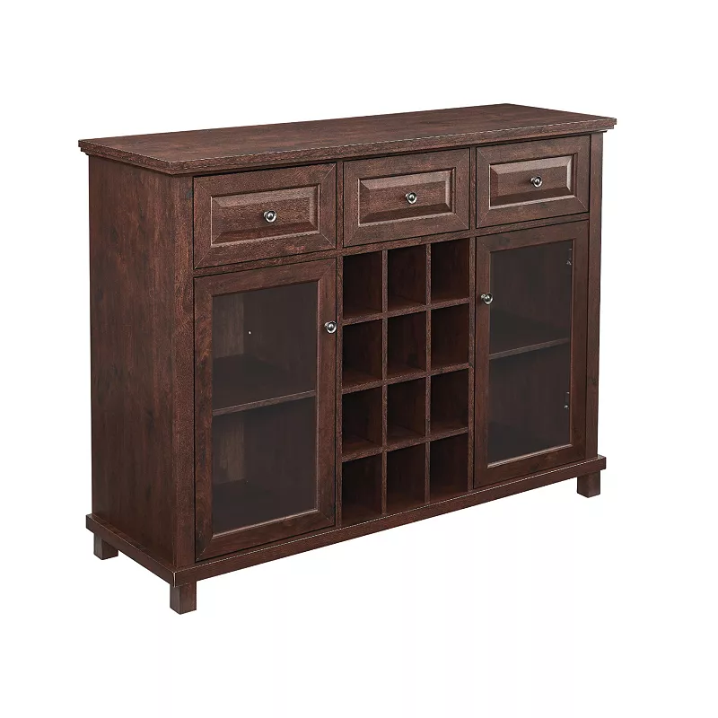 Farmhouse Sideboard Wine Rack Buffet Table