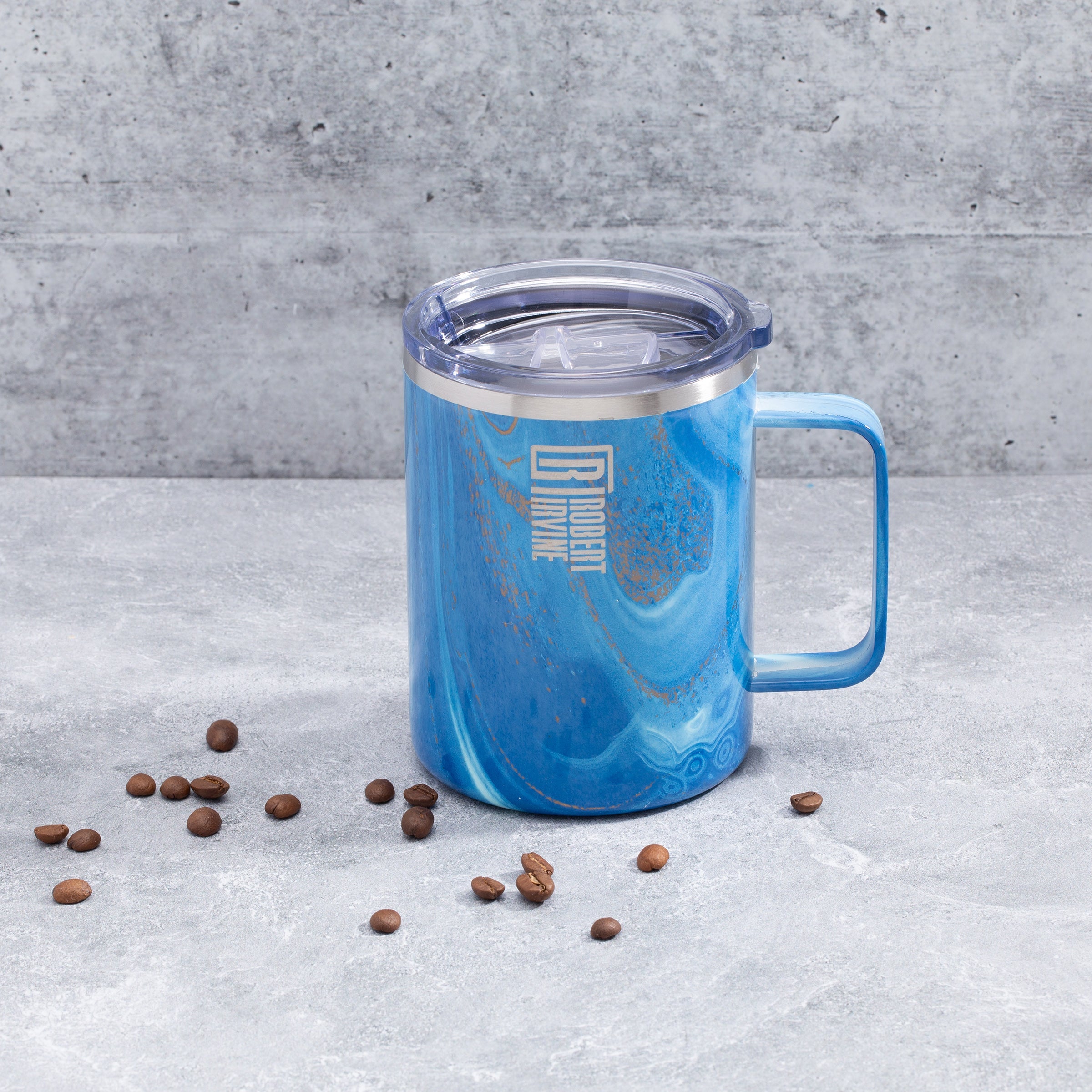 Robert Irvine 16 Oz Blue Geo Coffee Mug