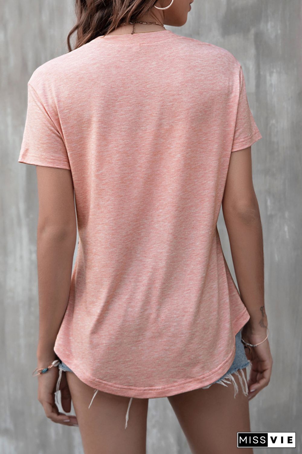 Solid Color Crew Neck Short-sleeved T-shirt Wholesale