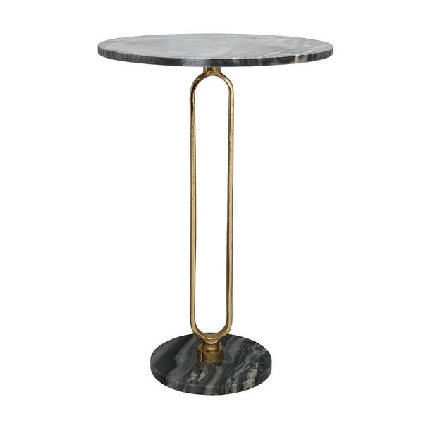 AandB Home Alexus Oval Steam Marble Table - Black/Gold