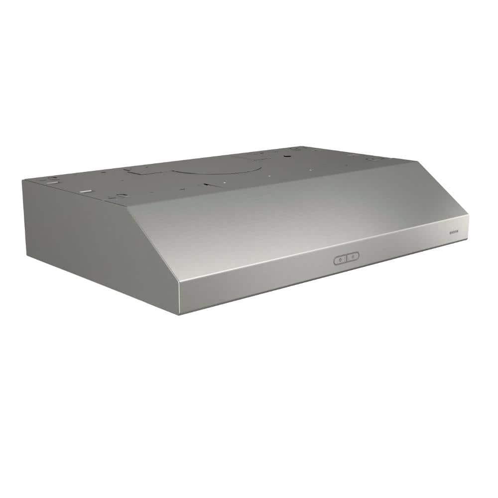 BroanNuTone Glacier Deluxe BCDF1 42 in 375 Max Blower CFM Covertible UnderCabinet Range Hood with Light in Stainless Steel