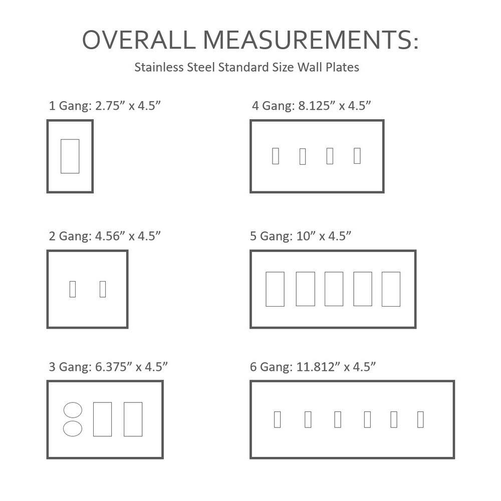 Legrand Pass  Seymour 302304 SS 3 Gang 2 Duplex 1 Toggle Wall Plate Stainless Steel (1-Pack) SS182