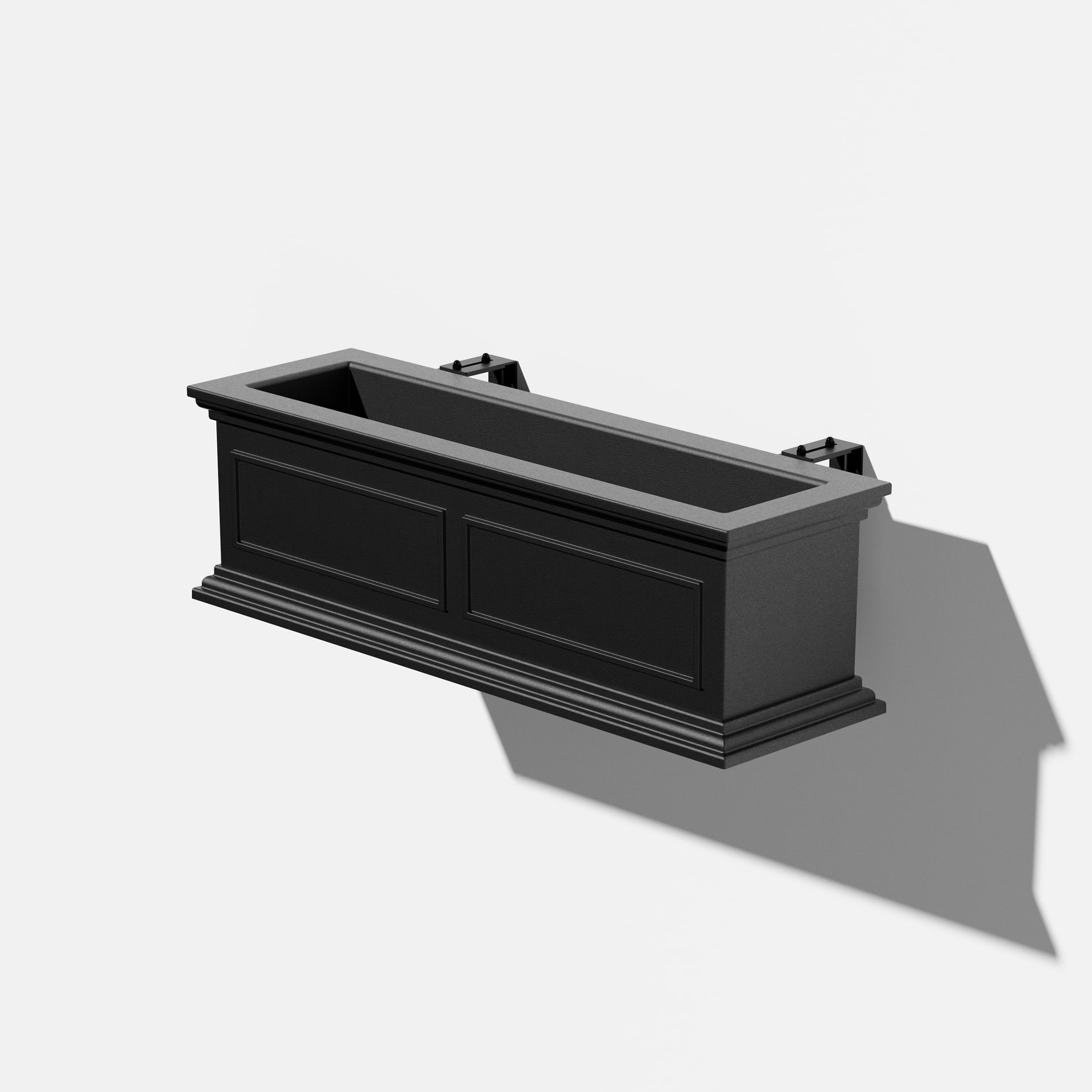 Veradek Brixton Window Box 36" Planter w/ Bracket - Black