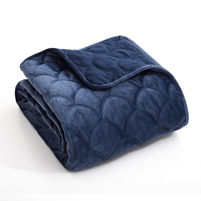 Levtex Home Navy Velvet Quilted Throw