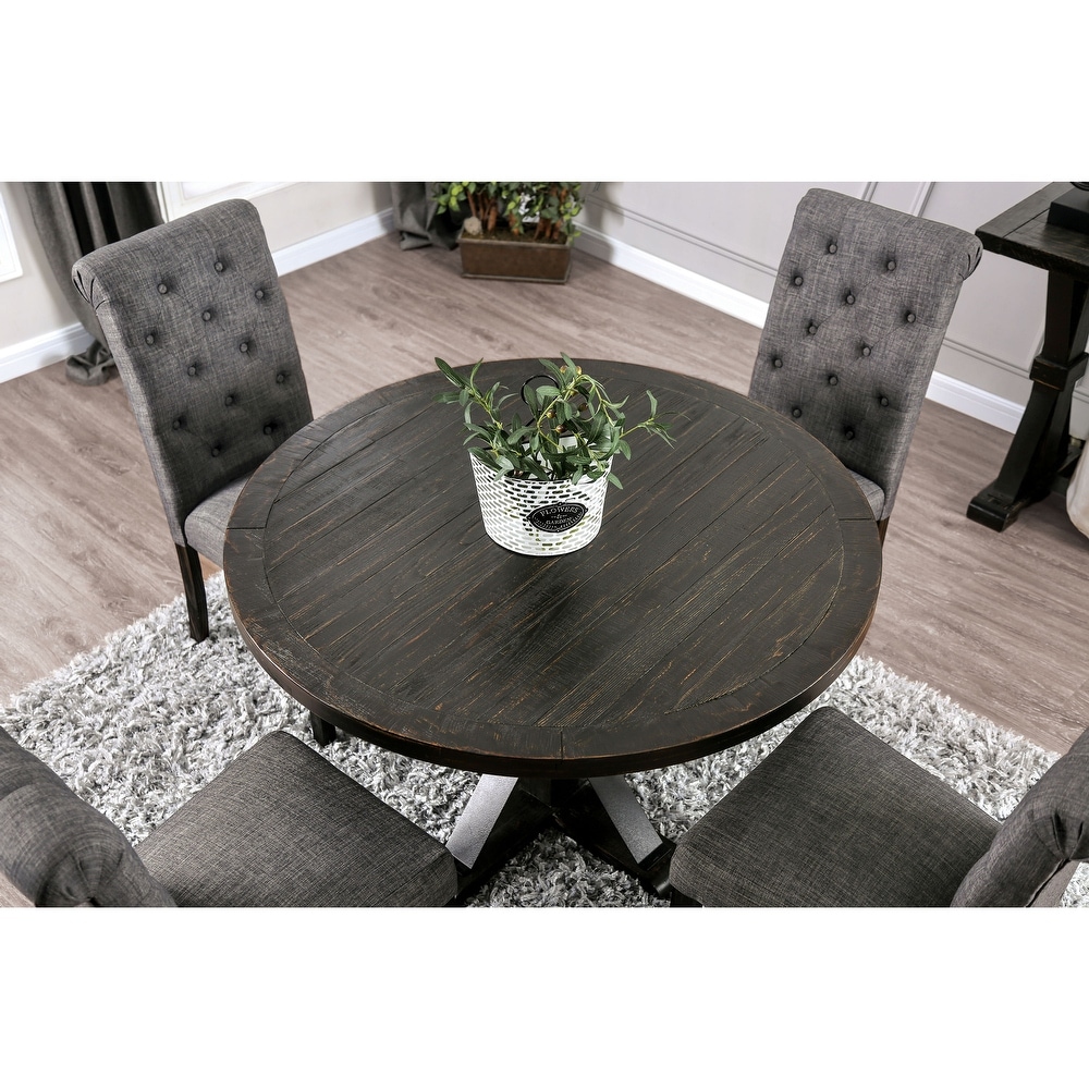 Furniture of America Lakeside Rustic Black 48 inch Wood Dining Table