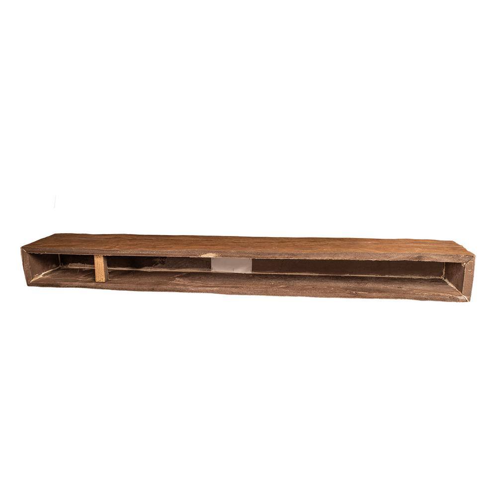 American Pro Decor 6 in. x 8 in. x 4.5 ft. Pecan Riverwood Faux Wood Cap-Shelf Mantel 5APD10935