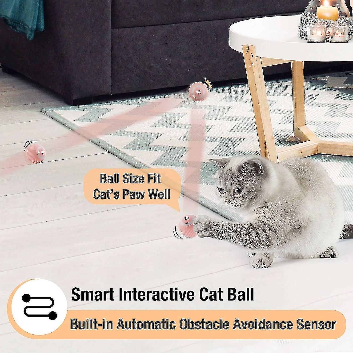 Cat Toy Electric Cat Ball With Led Light Automatic 360 Degree Rollball Interactive Cat Toy Usb Recha