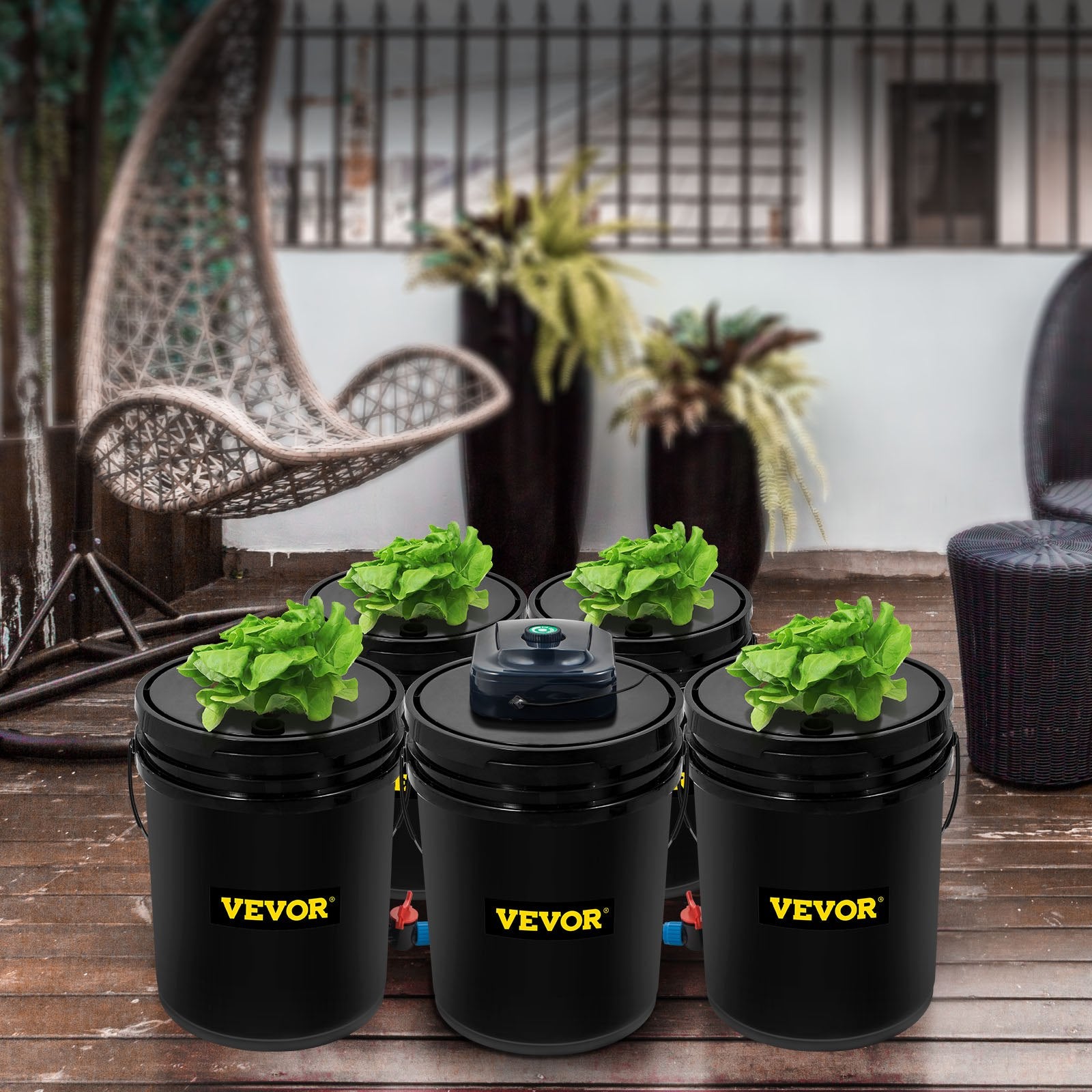 5-Gallon 5-Bucket DWC Hydroponic System for Deep Water Culture