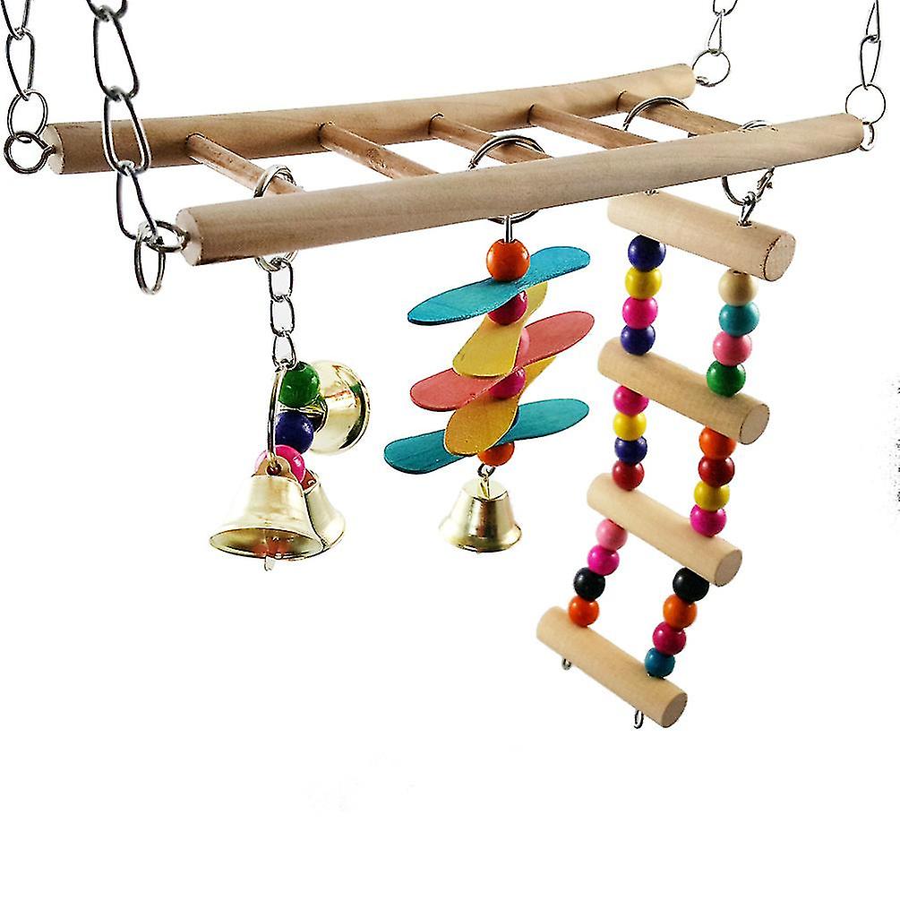 Bird Toys Wooden Stairs Swing Ladder Climbing Ladder Parrot Toy Stairs Small And Medium Parrot Toys