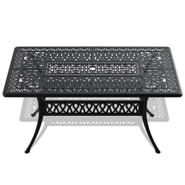 58.28 in. L x 34.65 in. W Cast Aluminum Patio Dining Rectangular Table