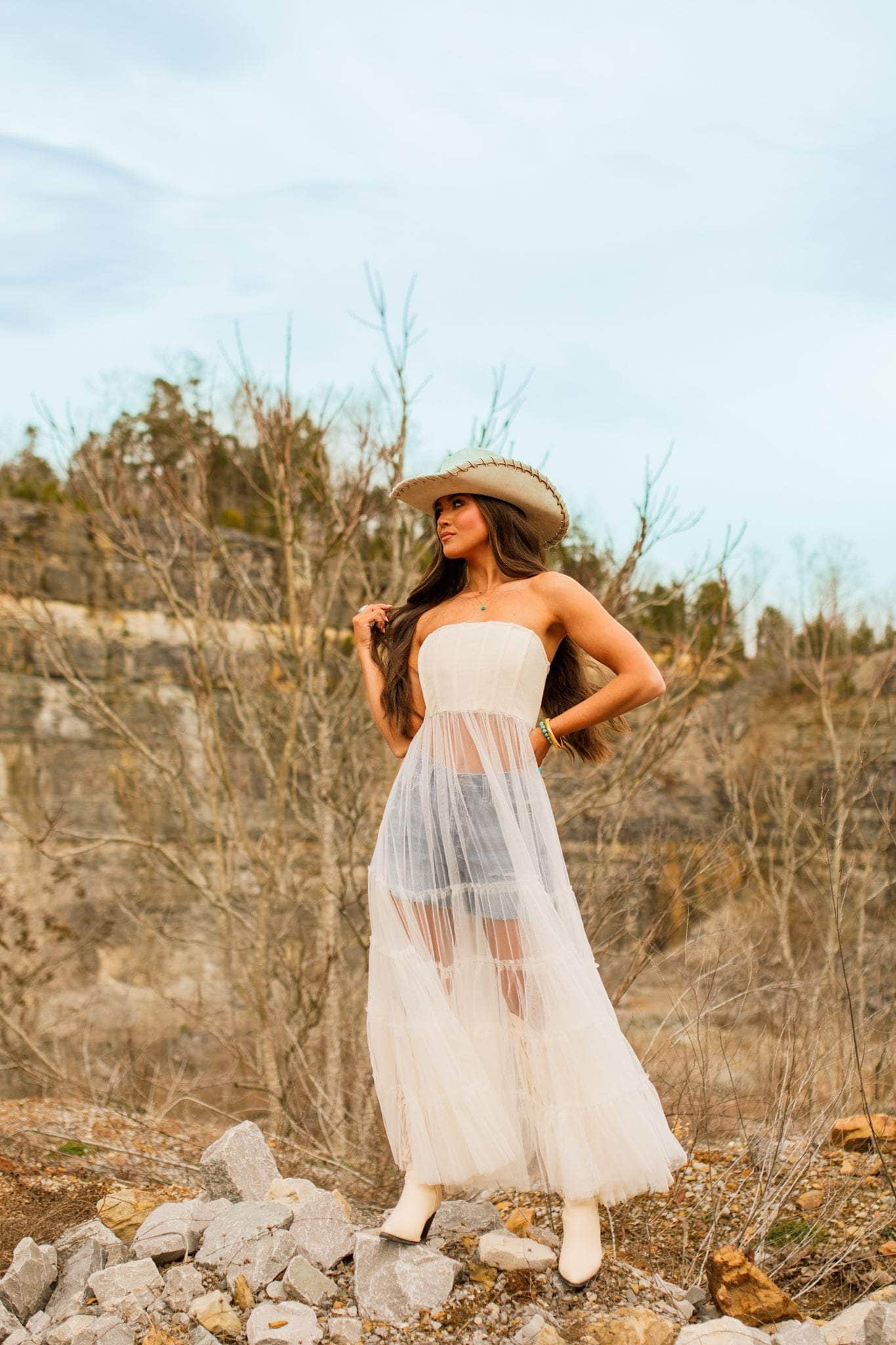Corset Tulle Maxi Top