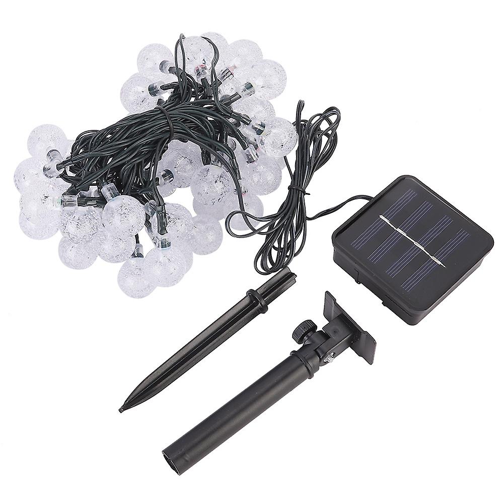 6.5m 30led Waterproof Bubble Ball Solar Power String Light For Outdoor Garden Courtyard Decorationwarm Wihte 2.5cm Light Ball