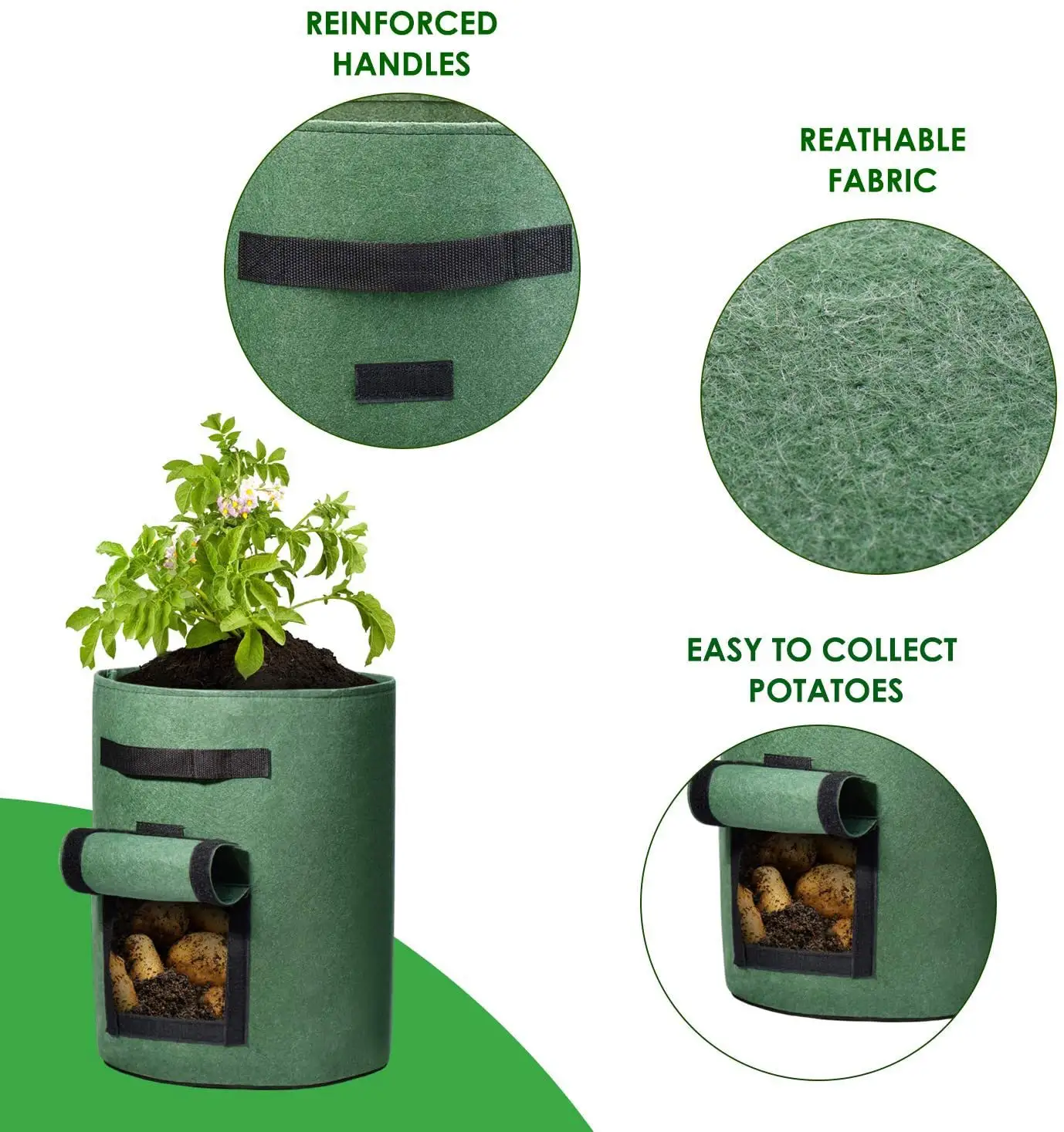 Cheapest thicken felt large small 1 3 5 7 20 gallon vertical planter pots cocopeat potato fabric grow bags