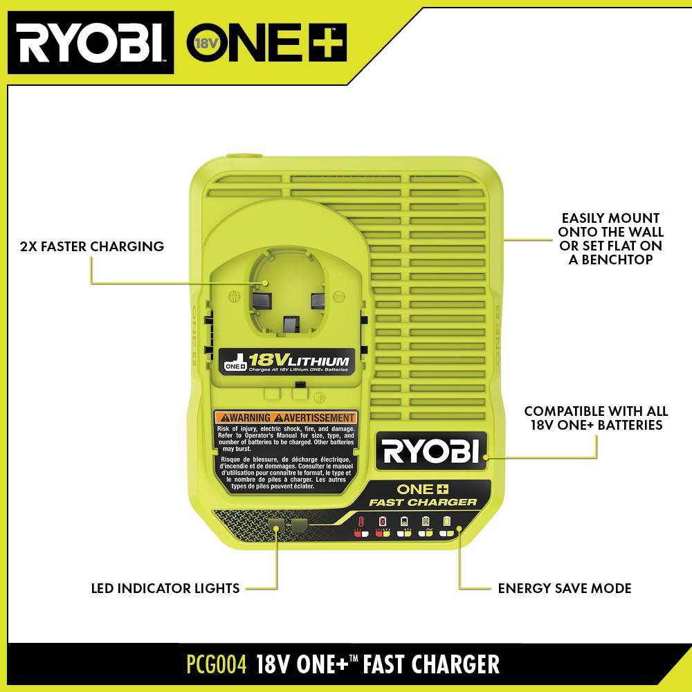 RYOBI ONE+ HP 18V 6.0 Ah Lithium-Ion HIGH PERFORMANCE Battery and Charger Starter Kit PSK016